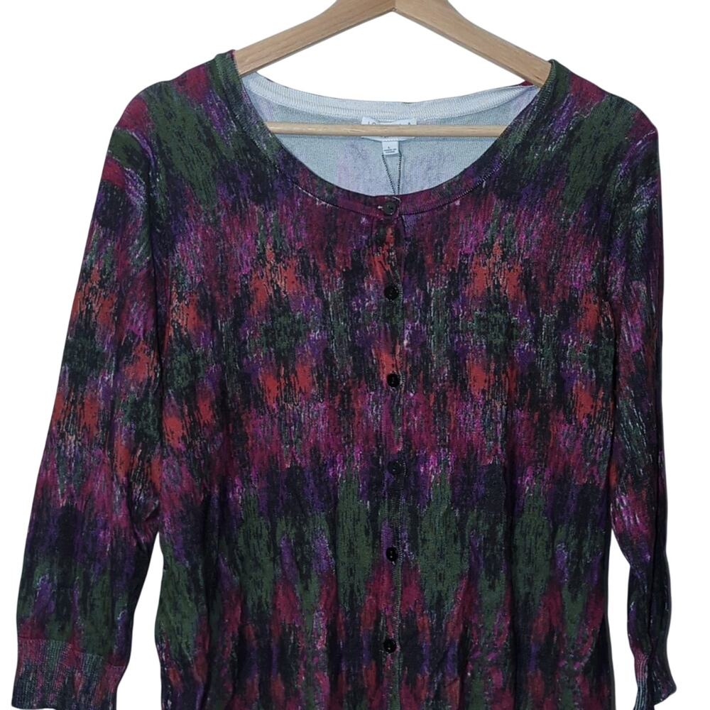 NWT Joseph A. Large Multicolored Dark Cardigan [0014]